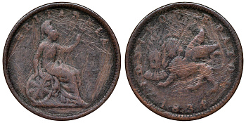 Греция, Ионические острова 1 лепта 1834 Британская администрация (1809-1863) KM 34 медь    1531-232