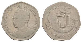 Гамбия 1 даласи 1987 KM 29 медно-никель 4634-745