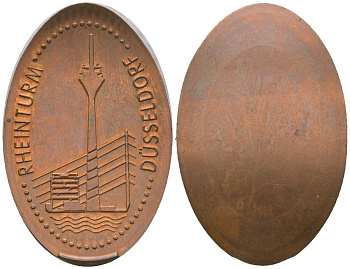 Германия, Дюссельдорф сувенирный жетон диаметр 34 мм, вес 3,95 гр сталь плакированная медью 4605-411