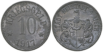 Нойштадт-на-Айше (Бавария) 10 пфеннингов 1917 Funck 372.2, Men05 18654.2, Men18 23323.2 цинк 4169-1224