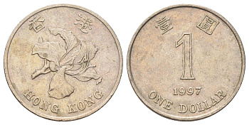 Гонконг 1 доллар 1997 KM 69a медно-никель 4700-252
