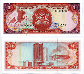 Тринидад и Тобаго 1 доллар 1985 подпись 4 Pick 36а бумага UNC (пресс) 2197-13-1-2
