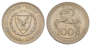 Кипр 100 милей 1971 KM 42 медно-никель UNC 4652-423