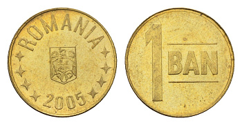 Румыния 1 бань (бани) 2005 KM 189 сталь плакированная латунью UNC 4702-123