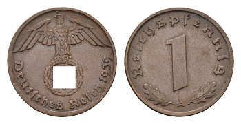 Германия 1 рейхспфенниг 1939 A KM 89, J. 361 бронза 4684-1161