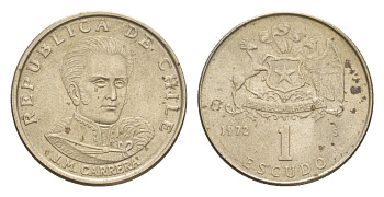 Чили 1 эскудо 1982 Хосе Мигель Каррера KM 197 медно-никель 4649-822