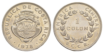 Коста-Рика 1 колон 1978 KM 186.2 медно-никель UNC 4642-845
