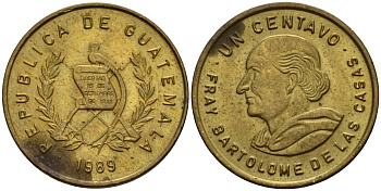 Гватемала 1 сентаво 1989 KM 275 латунь 4154-959