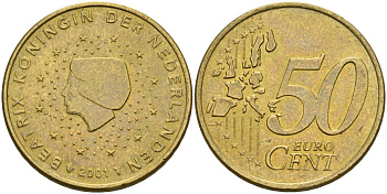 Нидерланды 50 евроцентов 2001 KM 239 Нордик 4165-344
