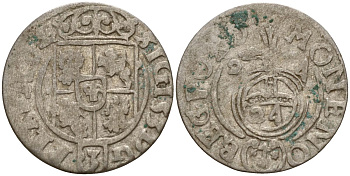 Польша 3 полкера (3 полторака - 1 крейцер) 1624 Сигизмунд III Ваза (1587-1632) Gorecki B.24, KM 41 серебро 4158-968
