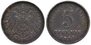 Германия 5 пфеннигов 1920 D KM 19, J. 297, Weege 5 железо 4118-1227