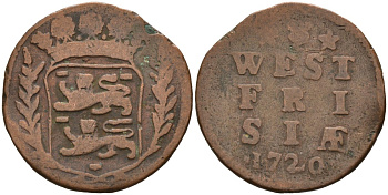 Западная Фризия (West Frisia), Нидерланды 1 дуит 1720 KM 100 медь 4577-222