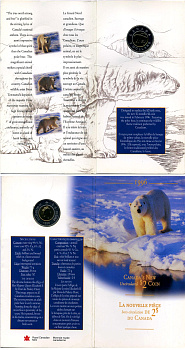 Канада 2 доллара 1996 полярный, белый медведь KM 270 биметалл BUNC 3-4-3-49