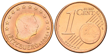 Люксембург 1 евроцент 2004 Великий Герцог Анри KM 75 сталь плакированная медью UNC 4147-765