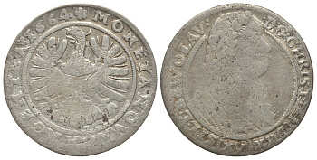 Силезия-Легница-Бжег 15 крейцеров 1664 Кристиан (1639-1673) серебро 413-1614