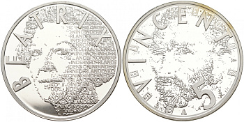 Нидерланды 5 евро 2003 150 лет со дня рождения Винсента ван Гога (1853-1890) KM 245 серебро PROOFLIKE 02-069-13