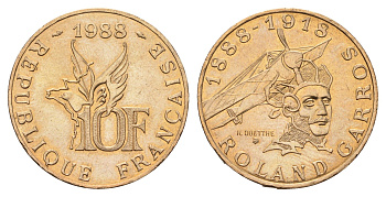 Франция 10 франков 1986 100 лет со дня рождения Роберта Шумана KM 958 никель UNC 83-836