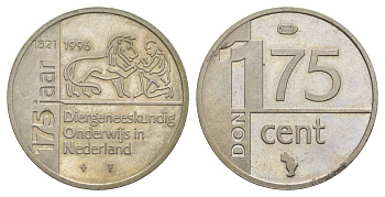 Нидерланды жетон "Ветеринарное образование 175 центов" ND (1996) Логотип факультета ветеринарной медицины Утрехтского университета справа вверху, диаметр 30 мм Kooij RO037.1 медно-никель UNC 4185-1046