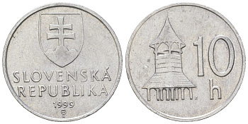 Словакия 10 геллеров 1999 MK KM 17 алюминий 206-114