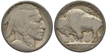 США 5 ЦЕНТОВ ND ИНДЕЕЦ, БИЗОН KM 134 медно-никель 27-726