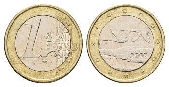 Финляндия 1 евро 2000 KM 104 биметалл 4629-355