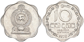 Шри-Ланка 10 центов 1978 KM 140 a алюминий 83-1656
