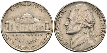 США 5 центов 1963 Джеферсон КМ А192 медно-никель 4573-141