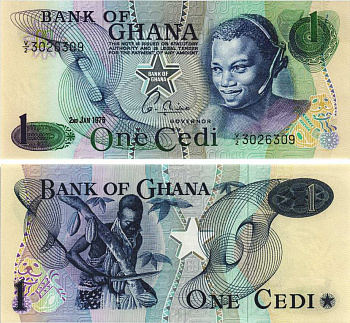 Гана 1 седи 1976 сбор какао Pick 13 с бумага UNC (пресс) 8564-42-3-2