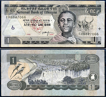 Эфиопия 1 быр ED 1998 AD 2006 Pick 46 d бумага 8592-3-1-1