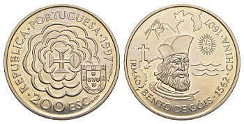 Португалия 200 эскудо 1997 400 лет со дня смерти Хосе де Анчьета KM 699 медно-никель UNC 4677-232
