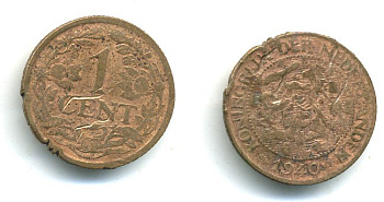 НИДЕРЛАНДЫ 1 ЦЕНТ 1940 ВИЛЬГЕЛЬМИНА (1890-1948) KM 152 бронза 58-148