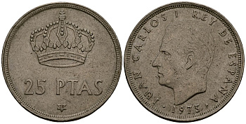 Испания 25 песет 1975 (78) Хуан Карлос I (1975-2014) KM 808 медно-никель 4165-1012
