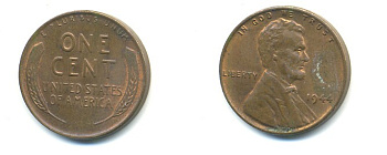 США 1 ЦЕНТ 1944 ЛИНКОЛЬН KM А132 медь цинк 76-158
