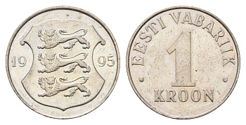 Эстония 1 крона 1995 KM 28 медно-никель 4688-636