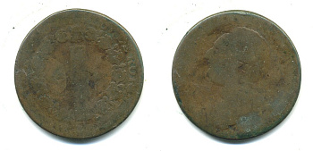 ФРАНЦИЯ 12 ДЕНЬЕ ND 18 ВЕК KM 601 бронза 84-726