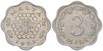 Мальта 3 миля 1972 KM 6 алюминий 183-1235