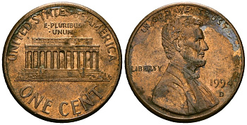 США 1 цент 1994 Авраам Линкольн, D KM 201b цинк плакированный медью 4173-949