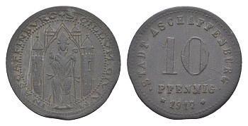 Ашаффенбург 10 пфеннигов 1917 Funck 23.2A, Men05 792.4, Men18 1074.4 цинк 4643-965