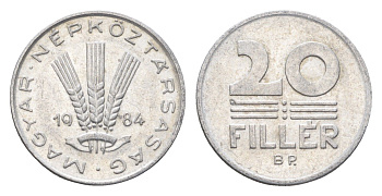 Венгрия 20 филлеров 1984 BP KM 573 алюминий 4665-1236
