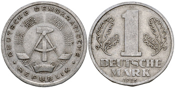 ГДР 1 марка 1956 A KM 13 алюминий 4601-453