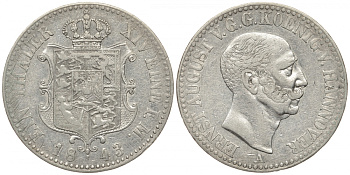 Ганновер 1 талер 1843 А, Эрнст Август (1837-1851) KM 197.1 серебро 00-000-00