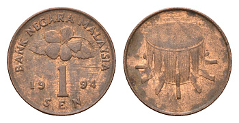 Малайзия 1 сен 1994 KM 49 сталь плакированная медью 188-627