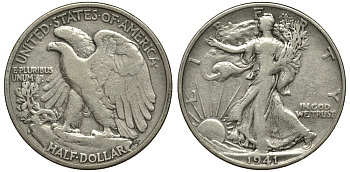 США 1/2 доллара (50 центов) 1941 S, шагающая свобода KM 142 серебро 413-311