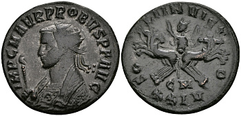 Римская Империя аврелианиан 276 - 282 Проб SOLI INVICTO Кизик Good Very fine RIC 911 бронза 1073-3-9-2