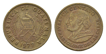 Гватемала 1 сентаво 1977 KM 275 латунь 4669-1154