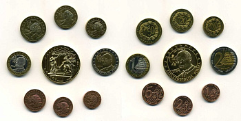 ПОЛЬША ЕВРОНАБОР ИЗ 9 МОНЕТ (С 5 ЕВРО) 2004 PROBA, ПРОБНИКИ PROOF 4-2-10