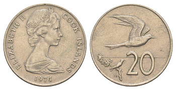 Острова Кука 20 центов 1974 KM 5 медно-никель 4631-1115