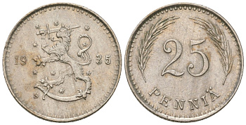 Финляндия 25 пенни 1935 S KM 25 медно-никель 4174-948