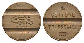 Италия телефонный жетон ND латунь 4638-936