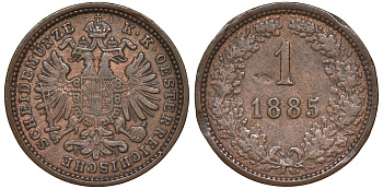 Австрия 1 крейцер 1885 KM 2187 медь 4174-146